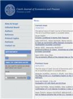 Finance A Uver-czech Journal Of Economics And Finance雜志